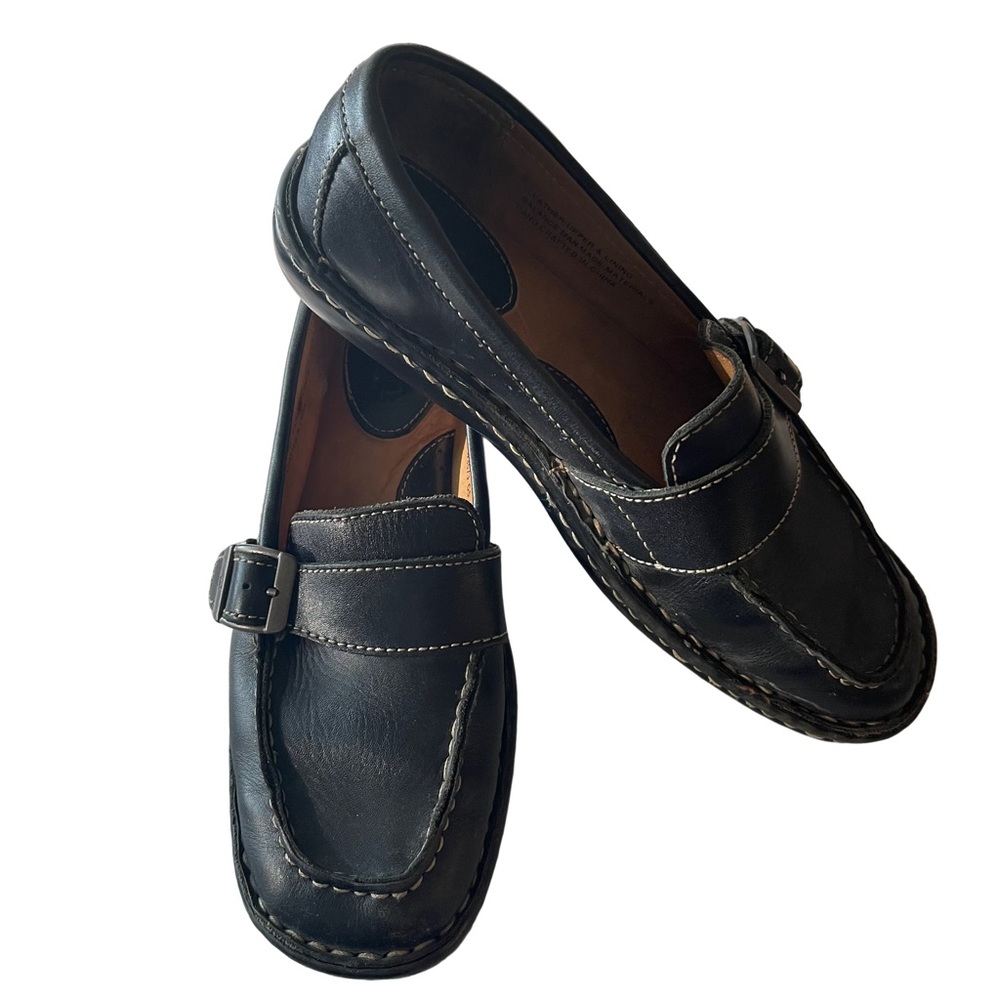 BORN Brown Leather Slip On Loafer Style Flats. Size 7 - Picture 2 of 8